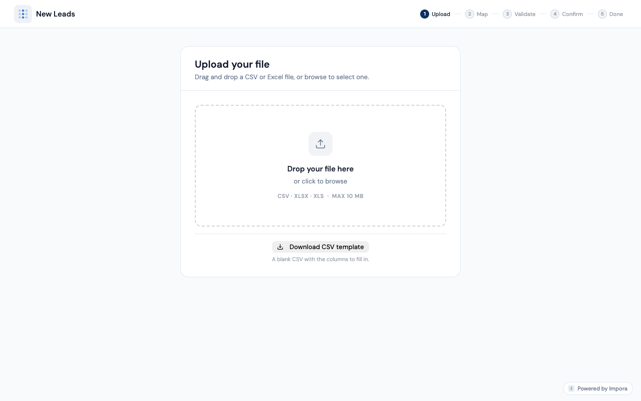 Branded upload page